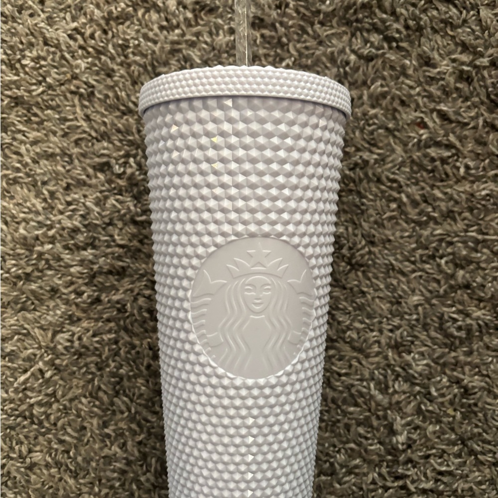 Starbucks White Textured Tumbler with Straw
